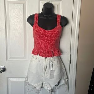 NWOT Forever 21 peplum crop top: Size Large.